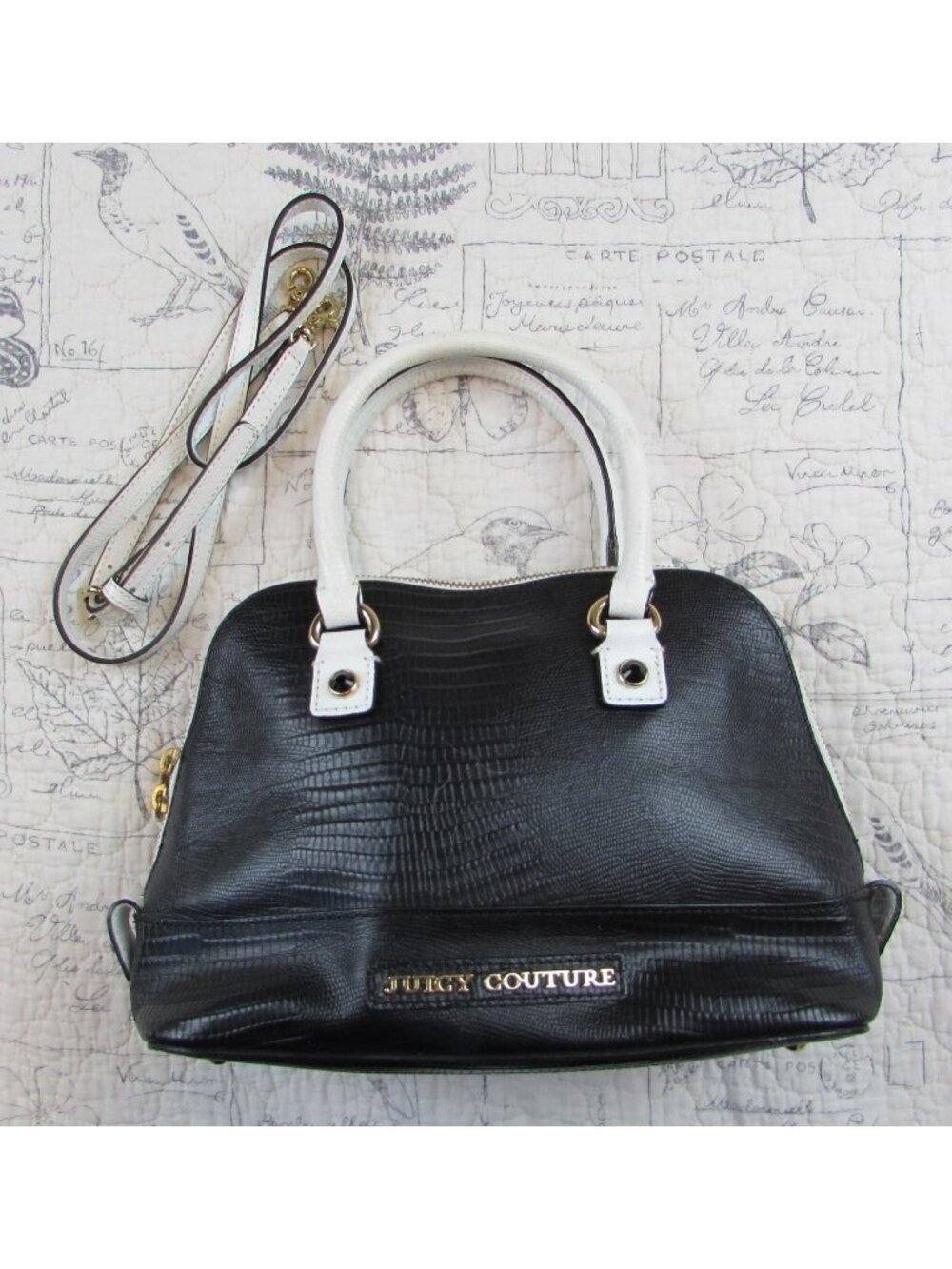 NEW $188 Rare Vintage Juicy Couture Mini Sierra Leather Bag lizard embossed